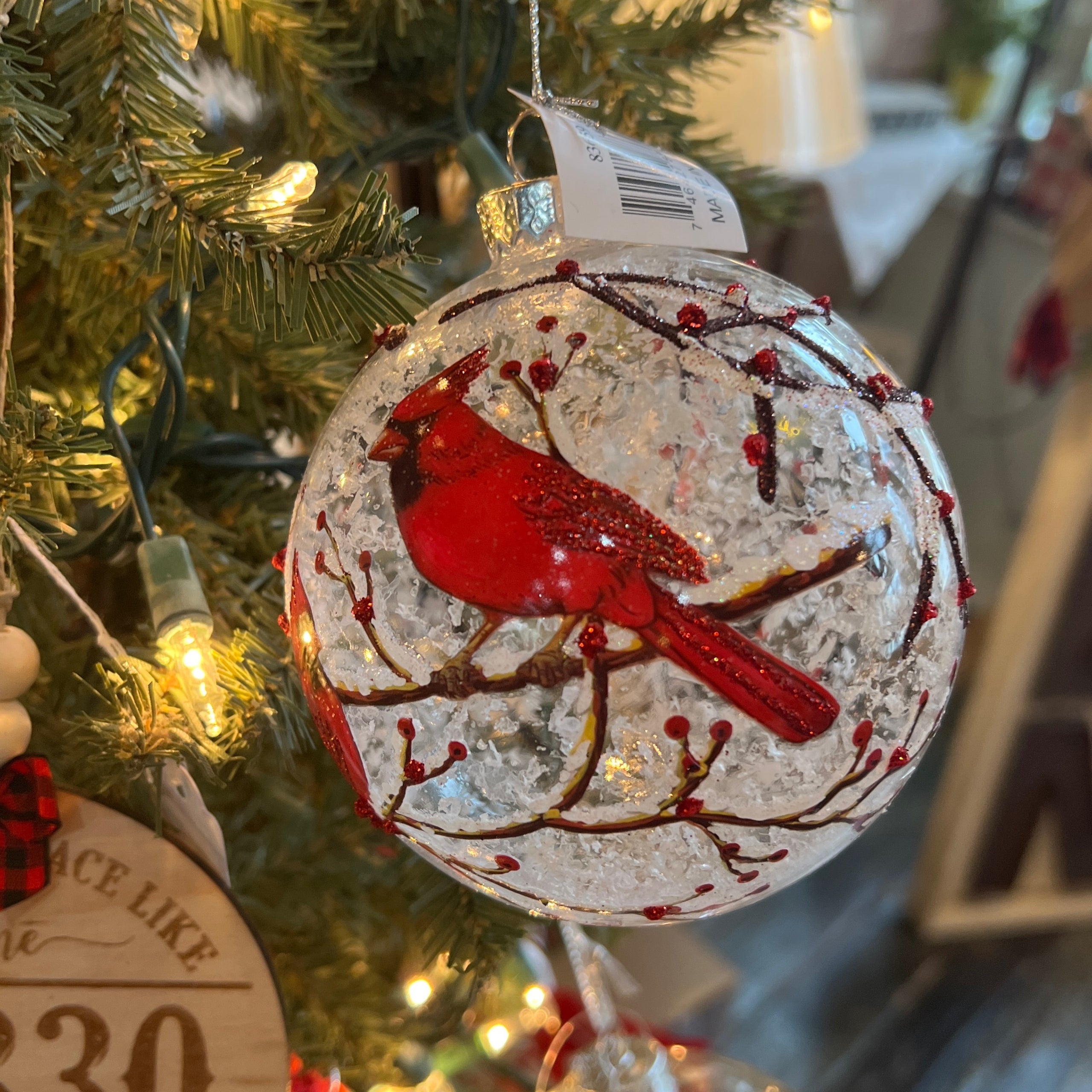 Cardinal Glass Ornament | Cups & Crafts